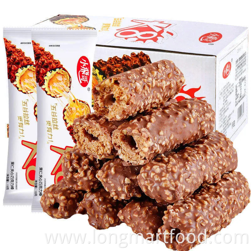 Five Layer Sandwich Chocolate Candy Multiple Raw Materials Nuts Nuts Peanuts Snacks Sweet Halal Snacks Dark Chocolate Bar